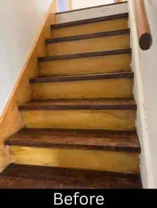 Stair refinishing and paint detailing in residential interior